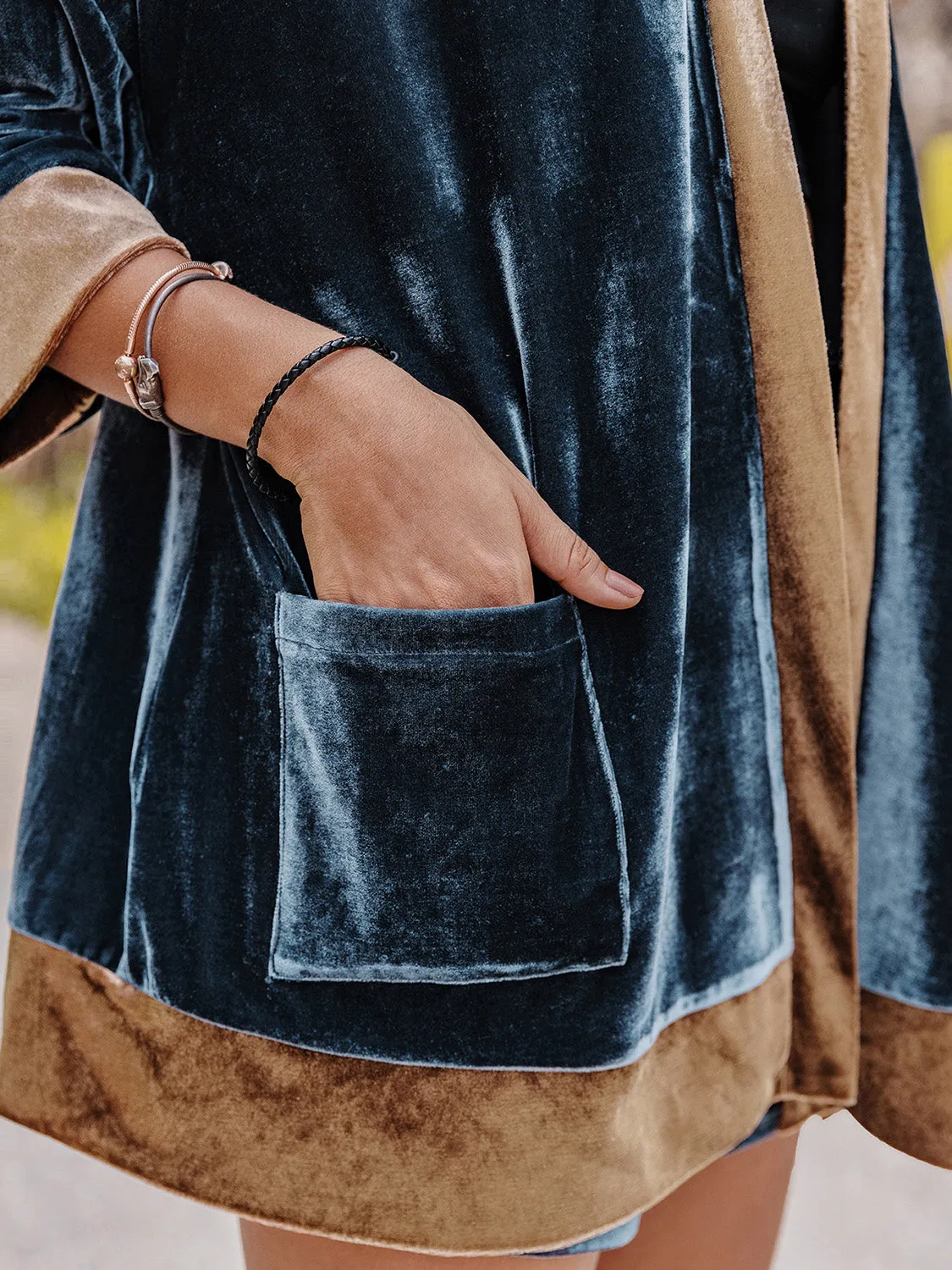 Contrast Open Front Top and Shorts Set sold by Charming Charlie product image thumbnail 2