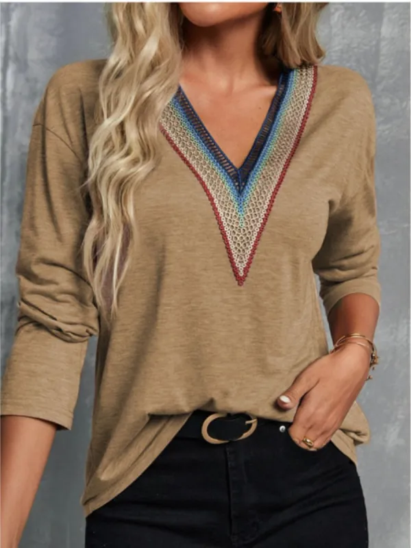 V-Neck Long Sleeve T-Shirt sold by Charming Charlie