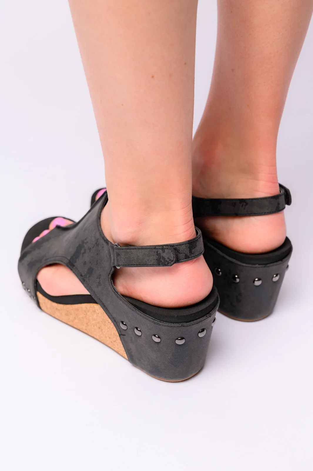 Carley Wedge Sandals in Black Metallic sold by Charming Charlie product image thumbnail 4
