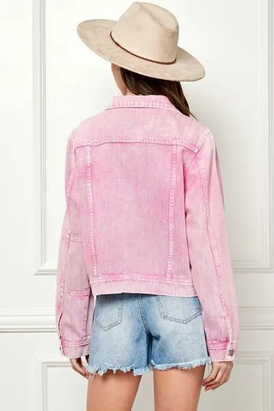 Veveret Button Up Cropped Denim Jacket sold by Charming Charlie product image thumbnail 2