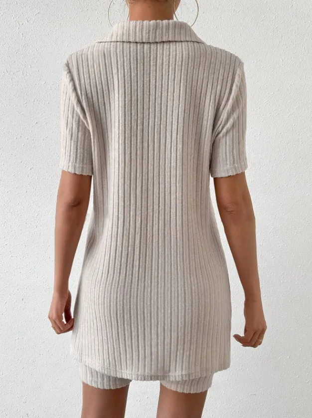 Johnny Collar Short Sleeve Top and Shorts Set sold by Charming Charlie product image thumbnail 2