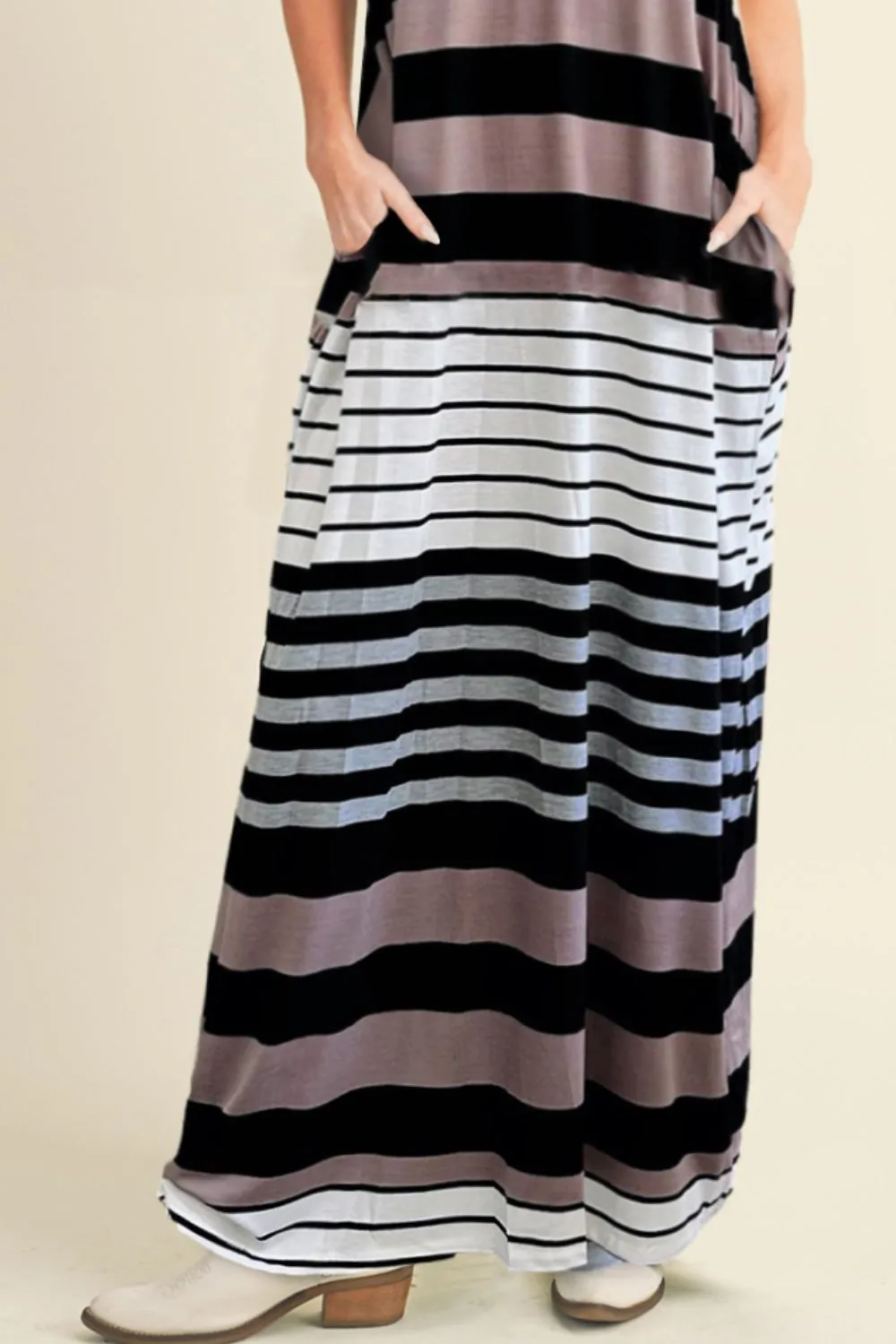 Pocketed Striped V-Neck Sleeveless Cami Dress sold by Charming Charlie product image thumbnail 3