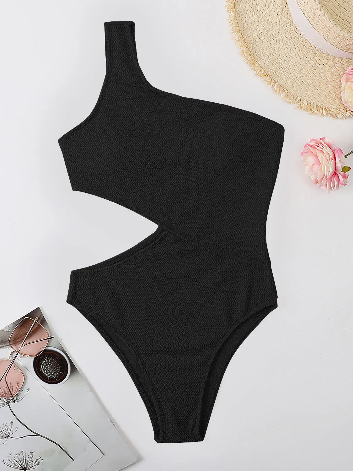 Cutout One Shoulder One-Piece Swimwear sold by Charming Charlie product image thumbnail 4