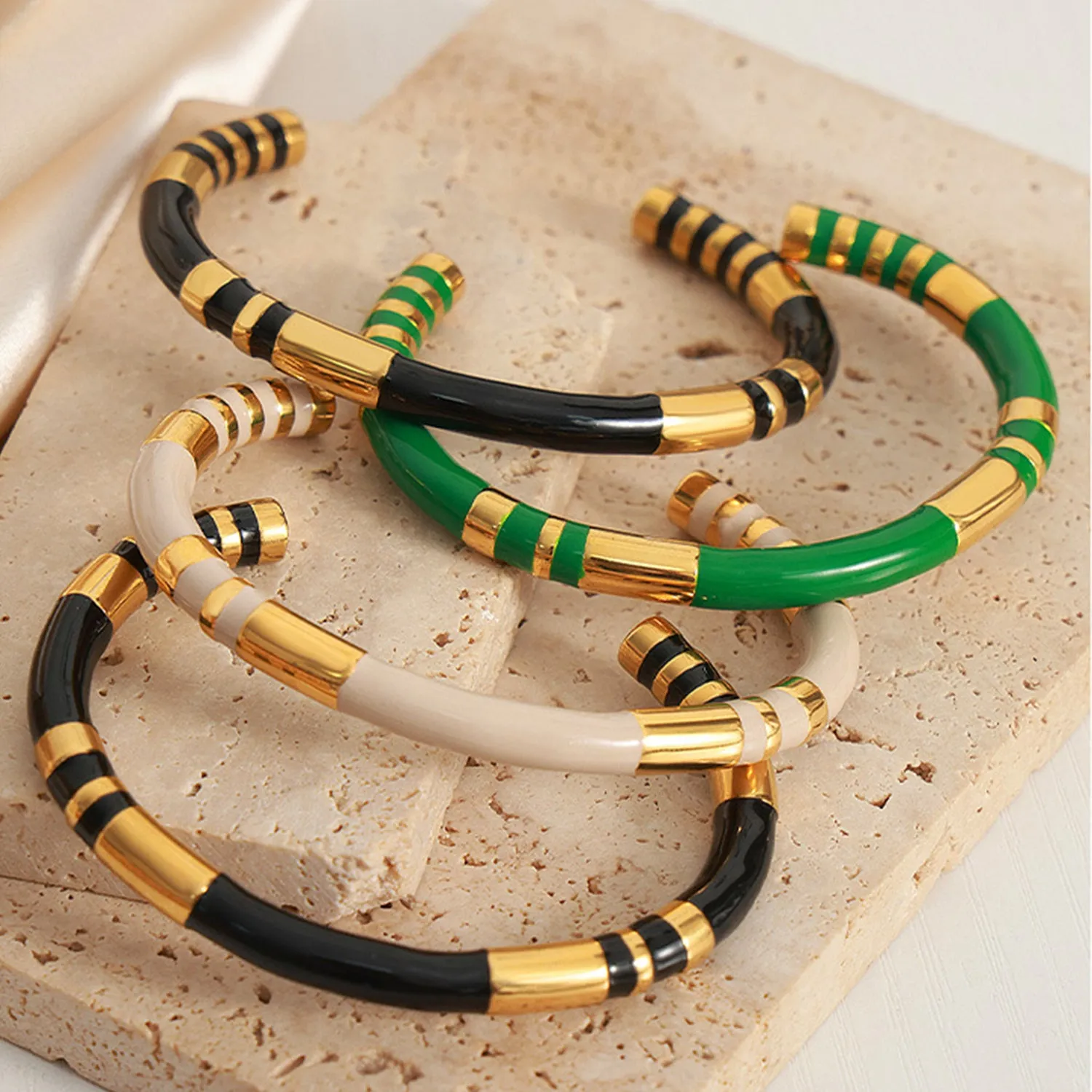 Enamel Titanium Steel Cuff Bracelet sold by Charming Charlie product image thumbnail 3