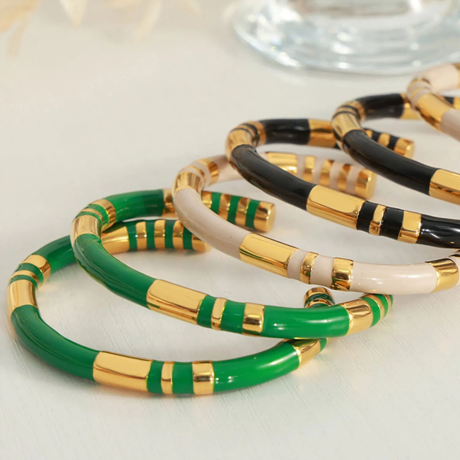 Enamel Titanium Steel Cuff Bracelet sold by Charming Charlie product image thumbnail 4