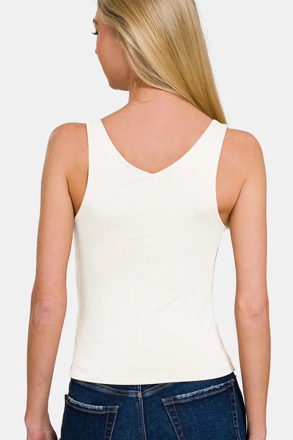 Zenana Double Layer V Neck Tank sold by Charming Charlie product image thumbnail 2
