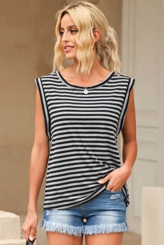 Striped Boat Neck Tank sold by Charming Charlie