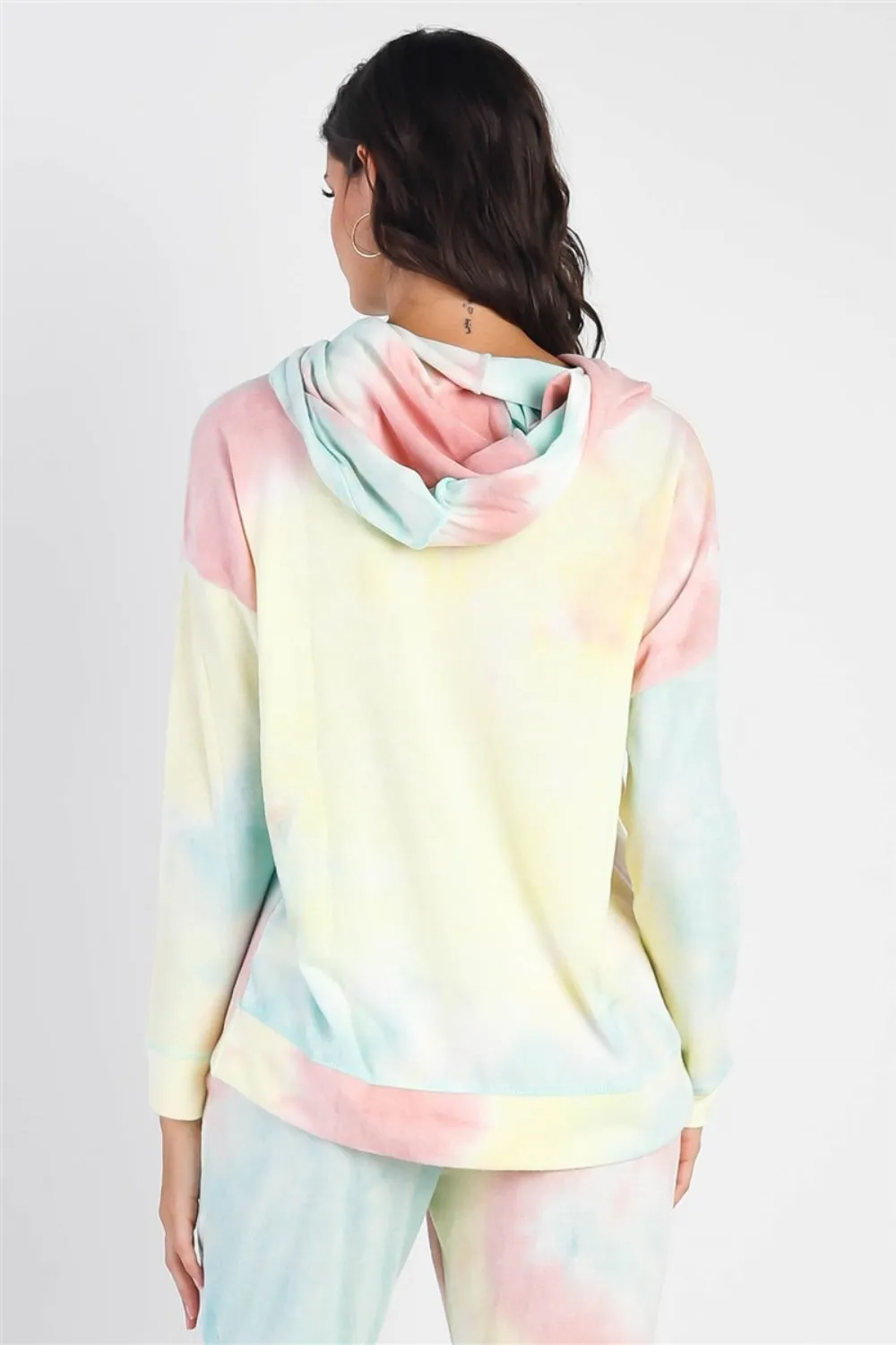 Cherish Apparel Drawstring Tie-Dye Dropped Shoulder Hoodie sold by Charming Charlie product image thumbnail 2