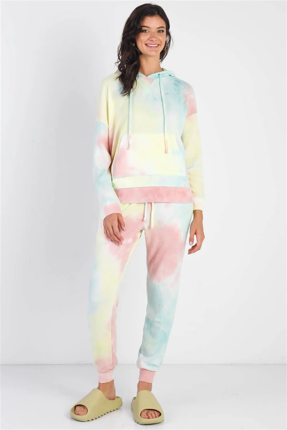 Cherish Apparel Drawstring Tie-Dye Dropped Shoulder Hoodie sold by Charming Charlie product image thumbnail 3