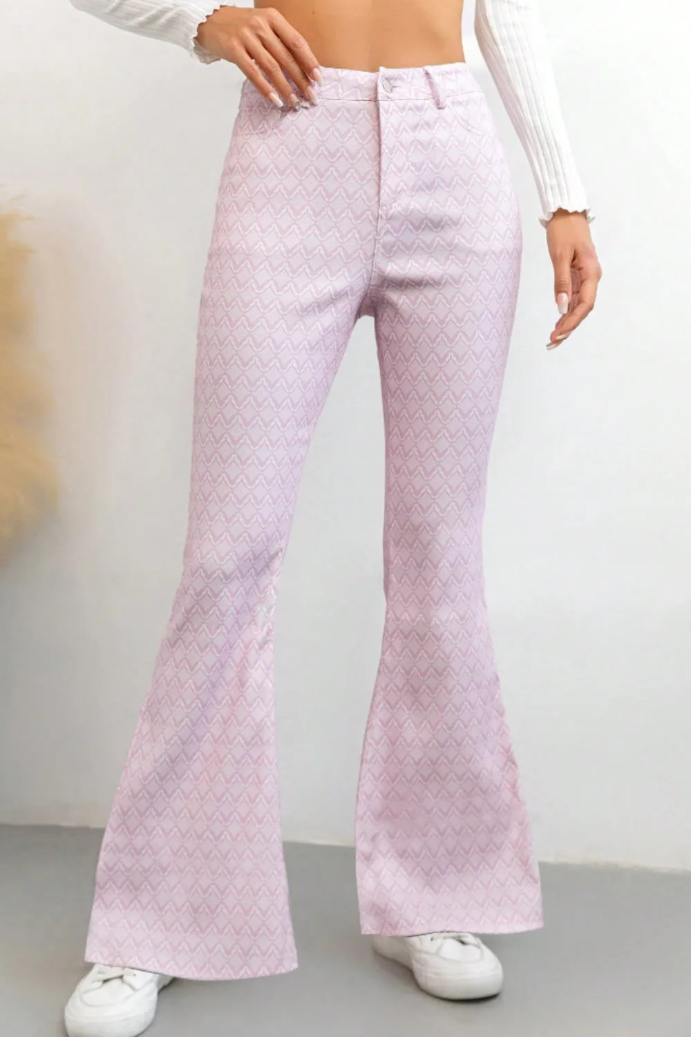 Printed High Waist Flare Pants with Pockets sold by Charming Charlie product image thumbnail 4