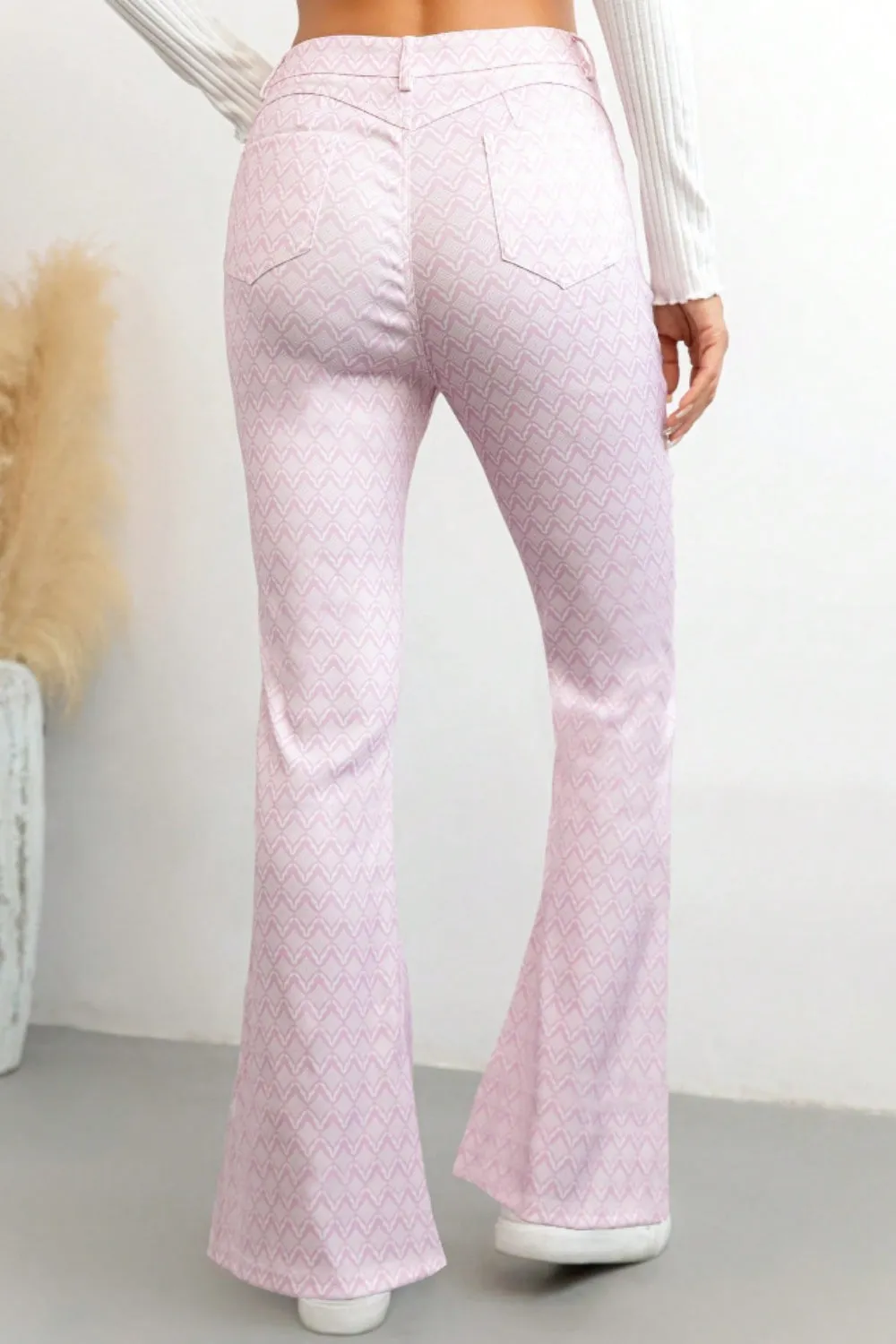 Printed High Waist Flare Pants with Pockets sold by Charming Charlie product image thumbnail 5