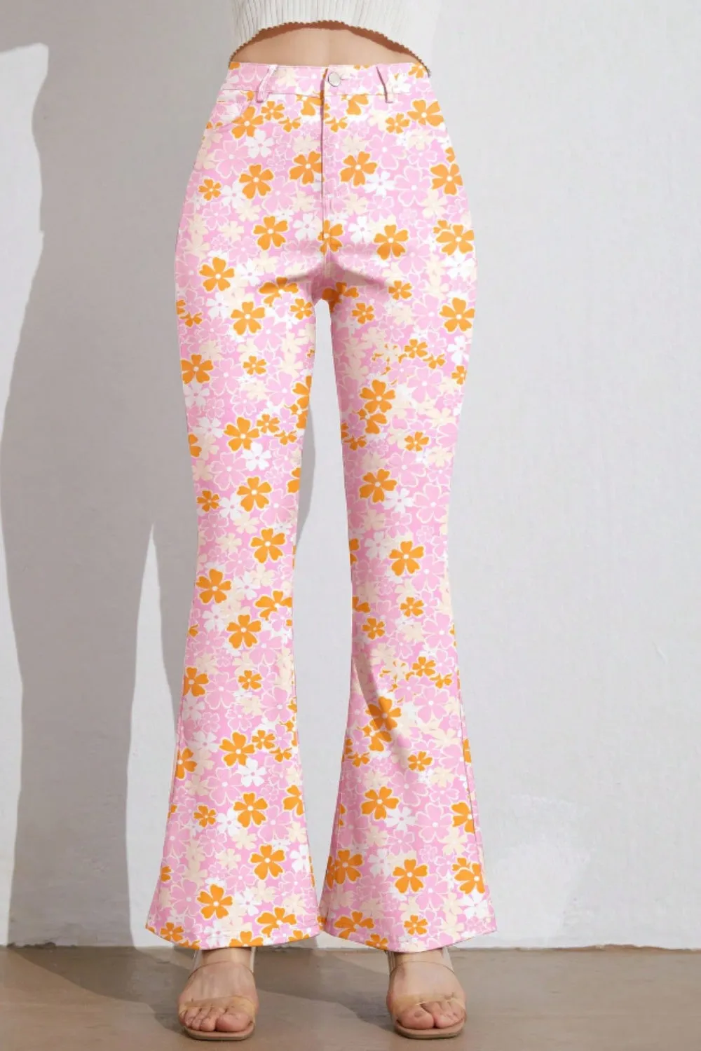 Printed High Waist Flare Pants with Pockets sold by Charming Charlie product image thumbnail 3