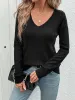 V-Neck Long Sleeve Knit Top sold by Charming Charlie