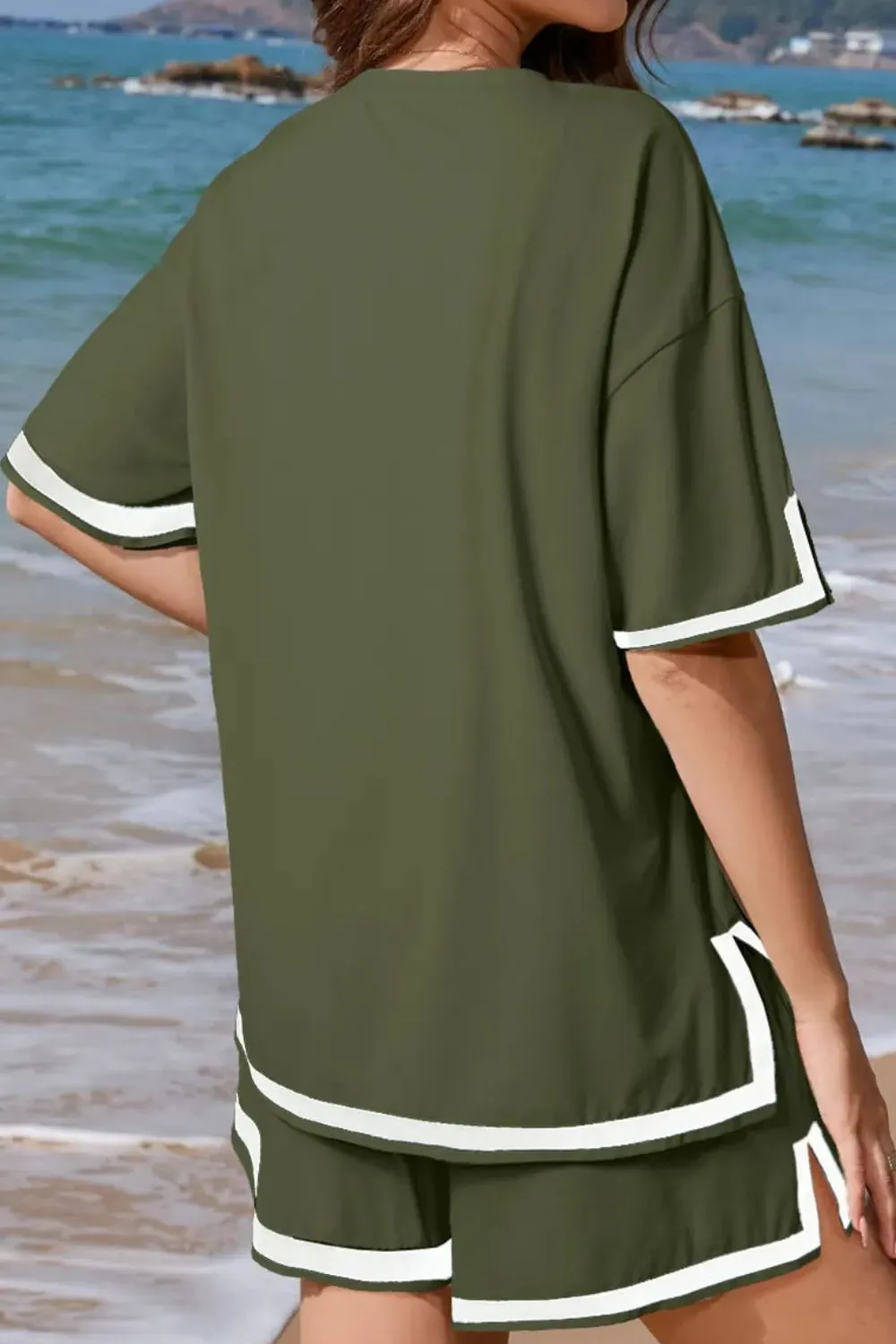 Round Neck Half Sleeve Top and Shorts Set sold by Charming Charlie product image thumbnail 2