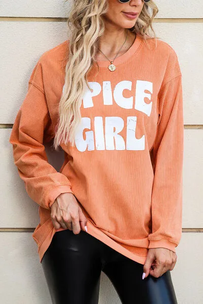 SPICE GIRL Round Neck Dropped Shoulder Sweatshirt sold by Charming Charlie