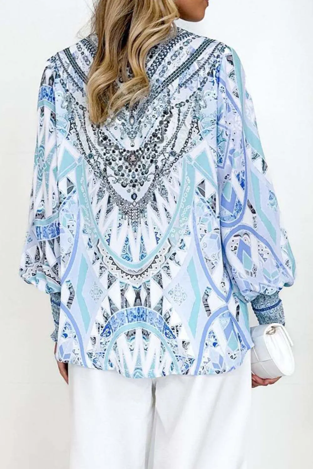 Printed V-Neck Long Sleeve Blouse sold by Charming Charlie product image thumbnail 2