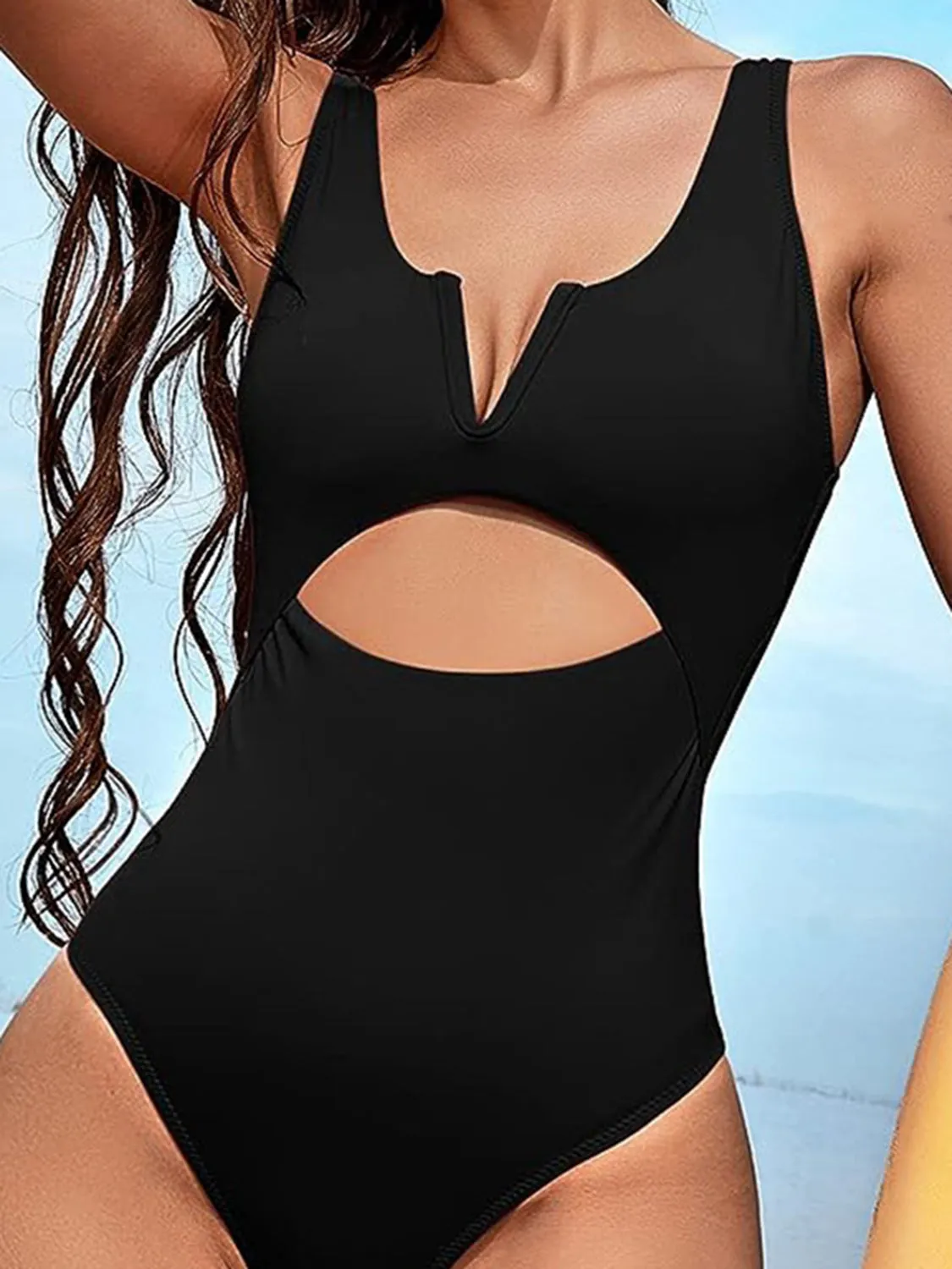 Cutout Notched Wide Strap One-Piece Swimwear sold by Charming Charlie product image thumbnail 3