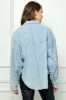 Veveret Button Up Dropped Shoulder Denim Top sold by Charming Charlie