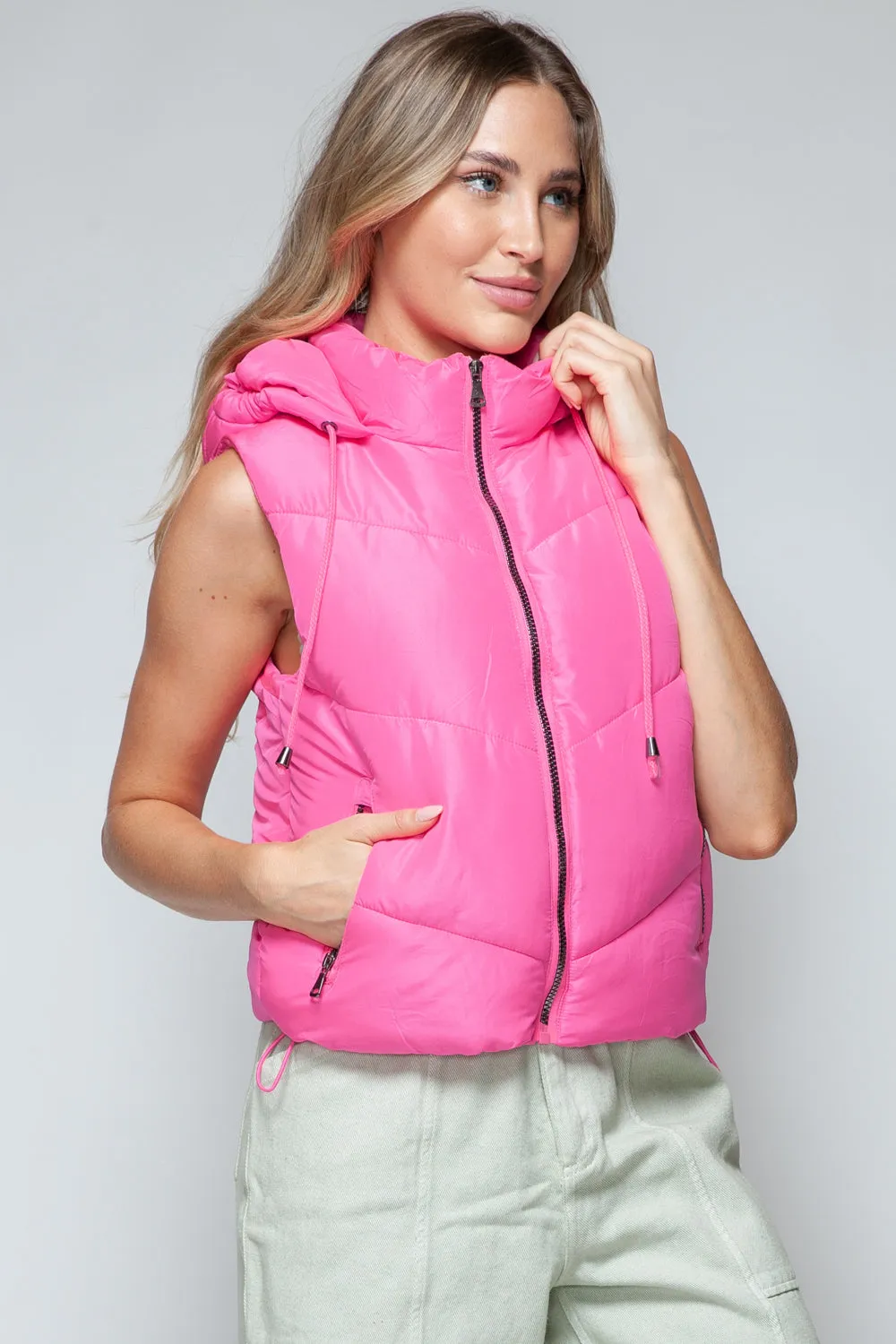 Snobbish Zip Up Quilted Hooded Vest sold by Charming Charlie product image thumbnail 4
