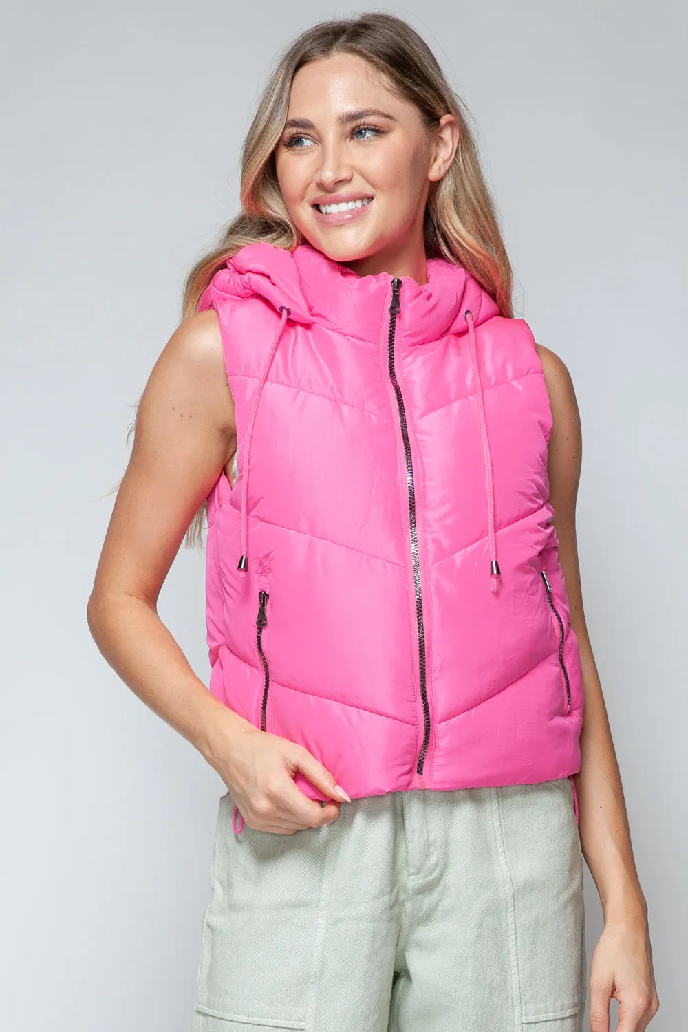 Snobbish Zip Up Quilted Hooded Vest sold by Charming Charlie product image thumbnail 5
