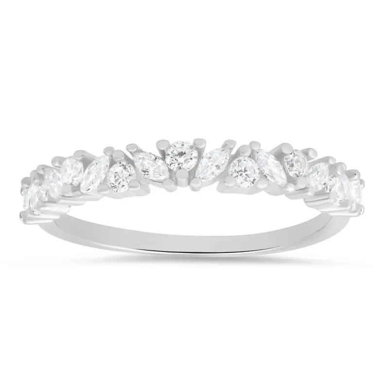 Sterling Silver Marquise-cut CZ Band Ring sold by Charming Charlie