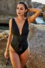 Tied Plunge Sleeveless One-Piece Swimwear sold by Charming Charlie