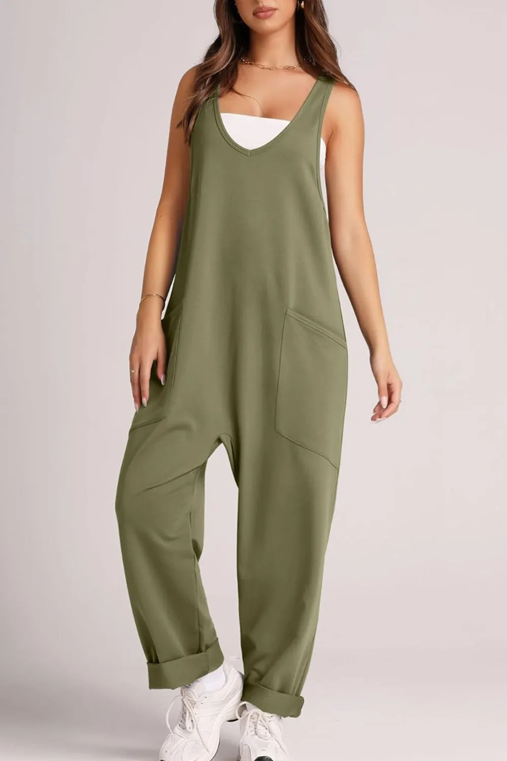 Wide Strap Jumpsuit with Pockets sold by Charming Charlie product image thumbnail 4