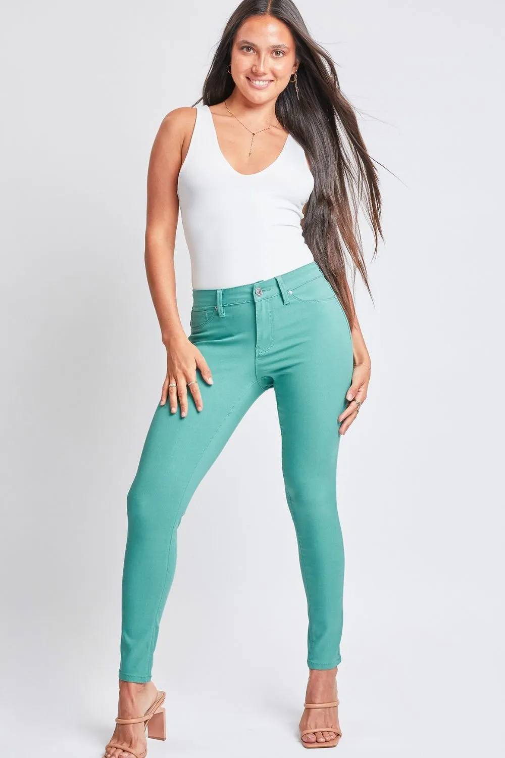 YMI Jeanswear Full Size Hyperstretch Mid-Rise Skinny Pants sold by Charming Charlie