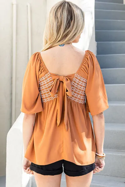 Tied Square Neck Half Sleeve Blouse sold by Charming Charlie product image thumbnail 2
