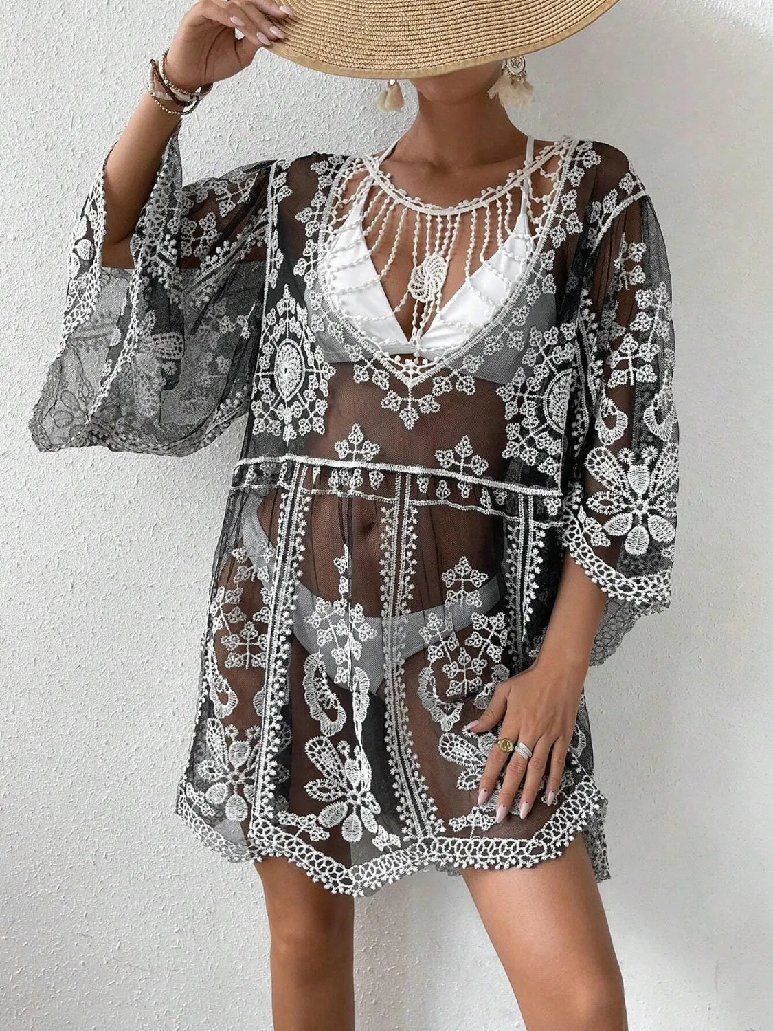 Lace Round Neck Cover-Up sold by Charming Charlie product image thumbnail 4