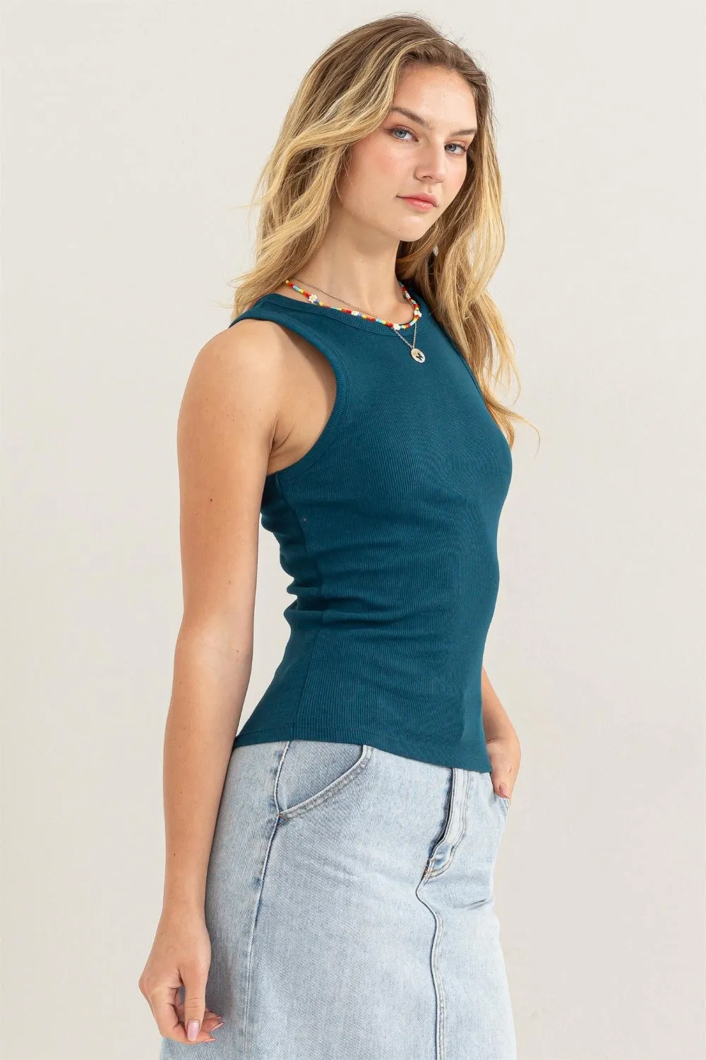 HYFVE Ribbed Round Neck Tank sold by Charming Charlie product image thumbnail 3