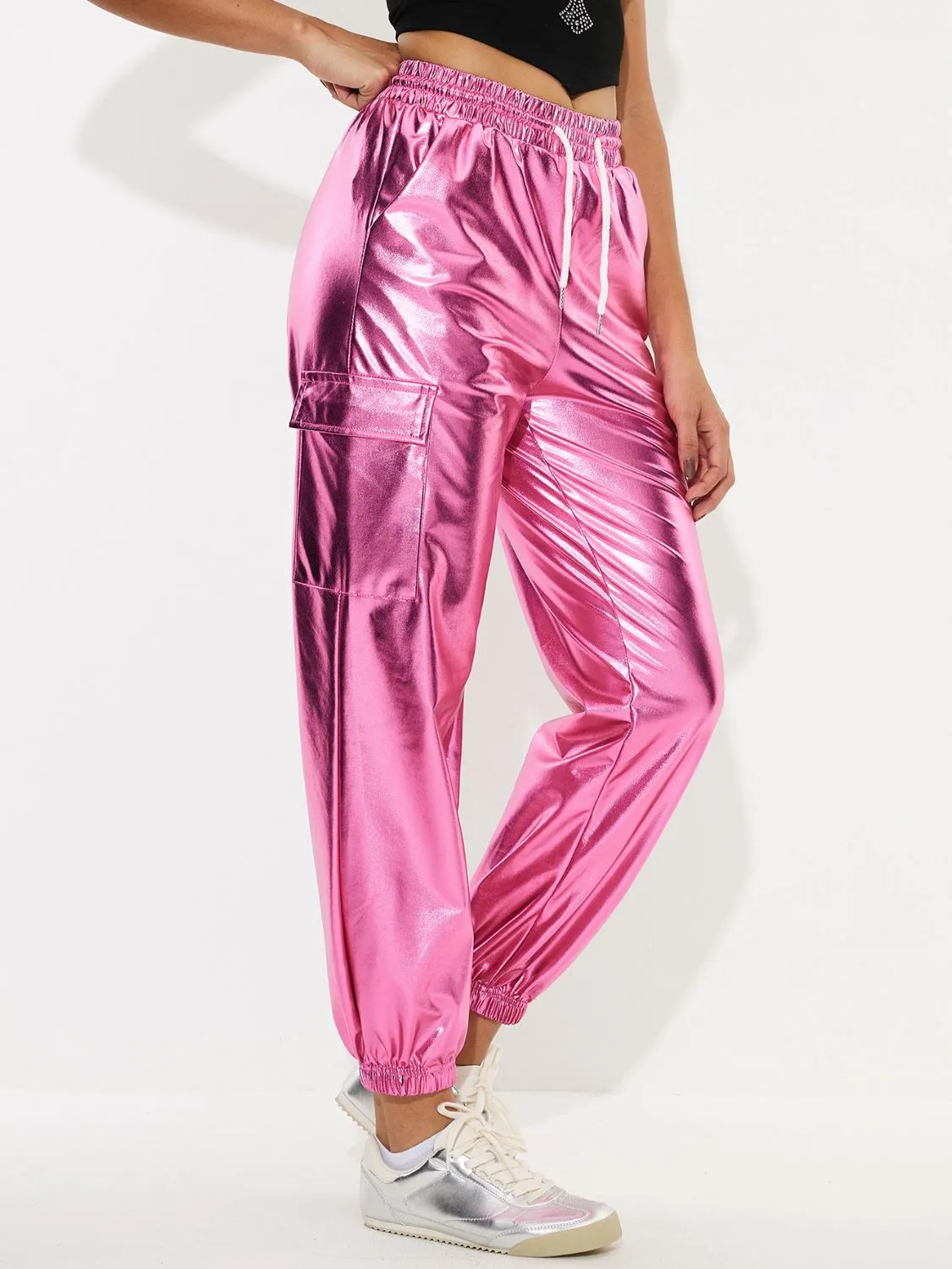 Drawstring Pocketed Elastic Waist Pants sold by Charming Charlie product image thumbnail 4