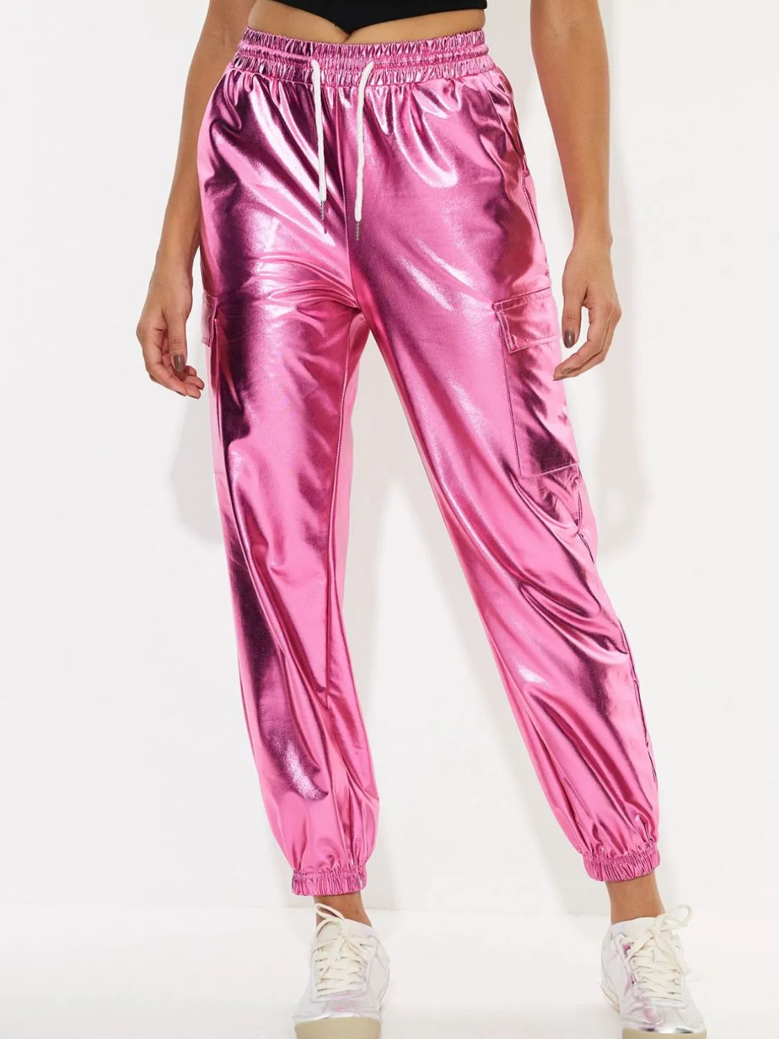 Drawstring Pocketed Elastic Waist Pants sold by Charming Charlie