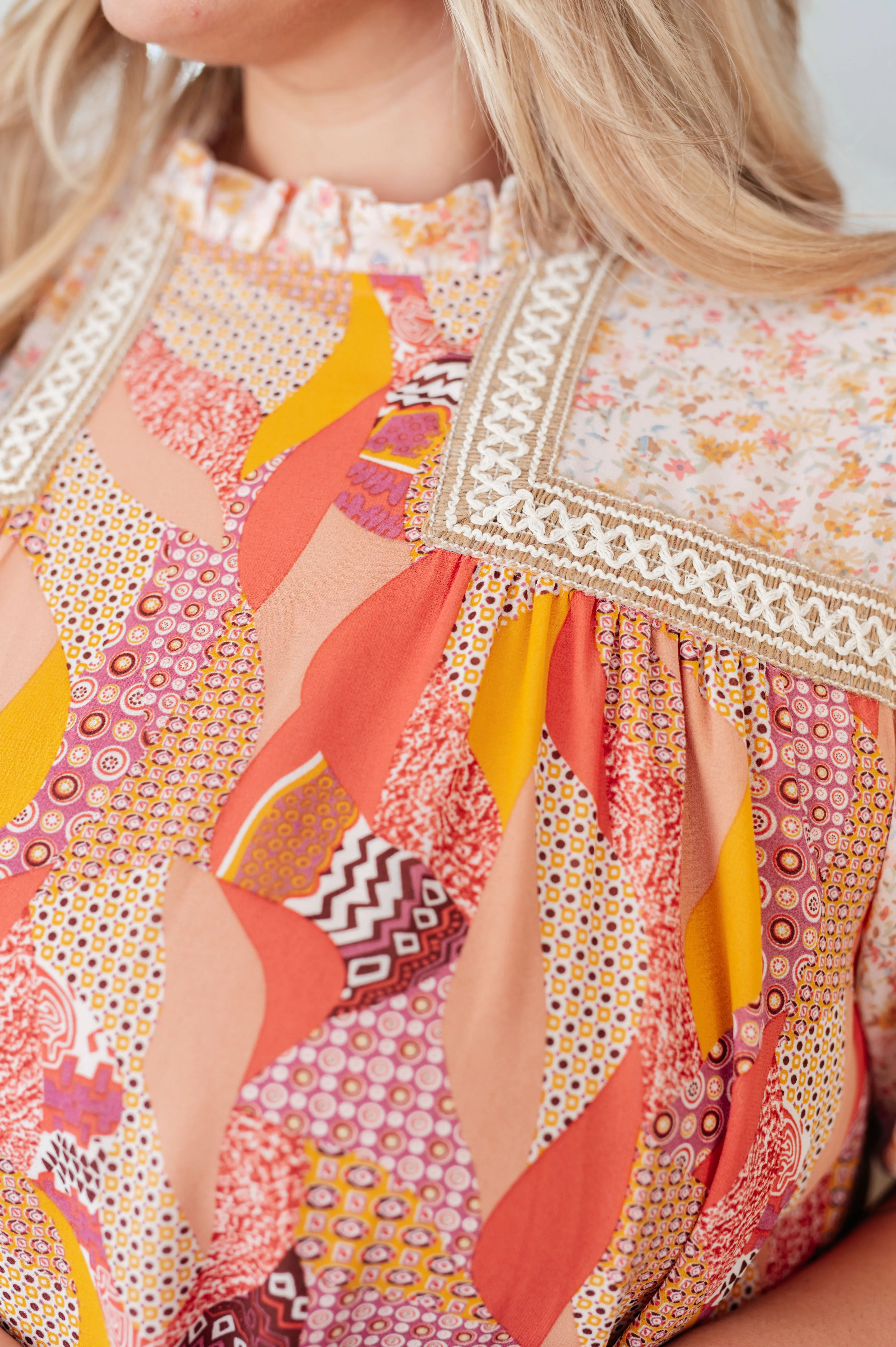 Day Dreamer Mixed Floral Top in Mauve sold by Charming Charlie product image thumbnail 5