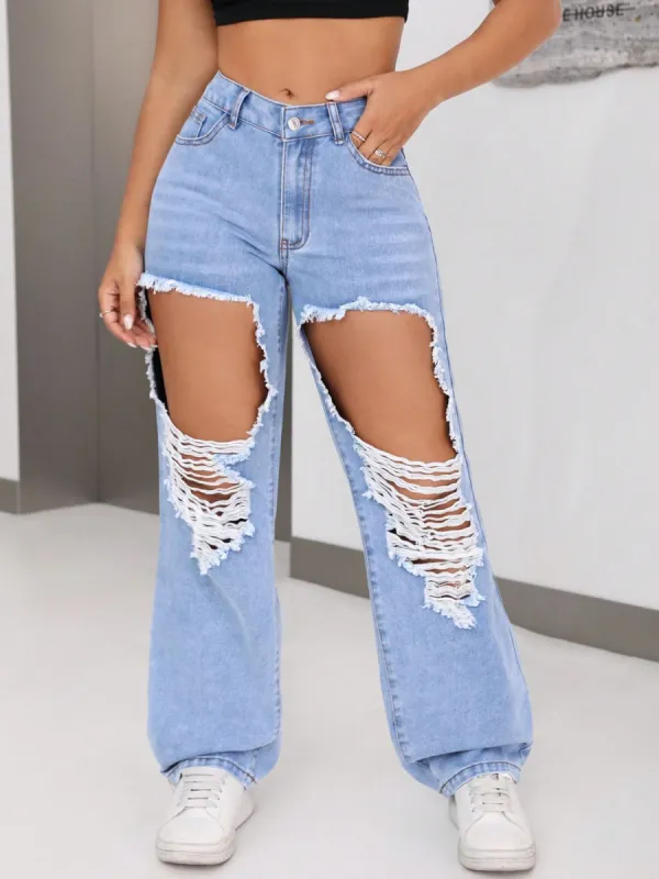 Distressed Jeans with Pockets sold by Charming Charlie