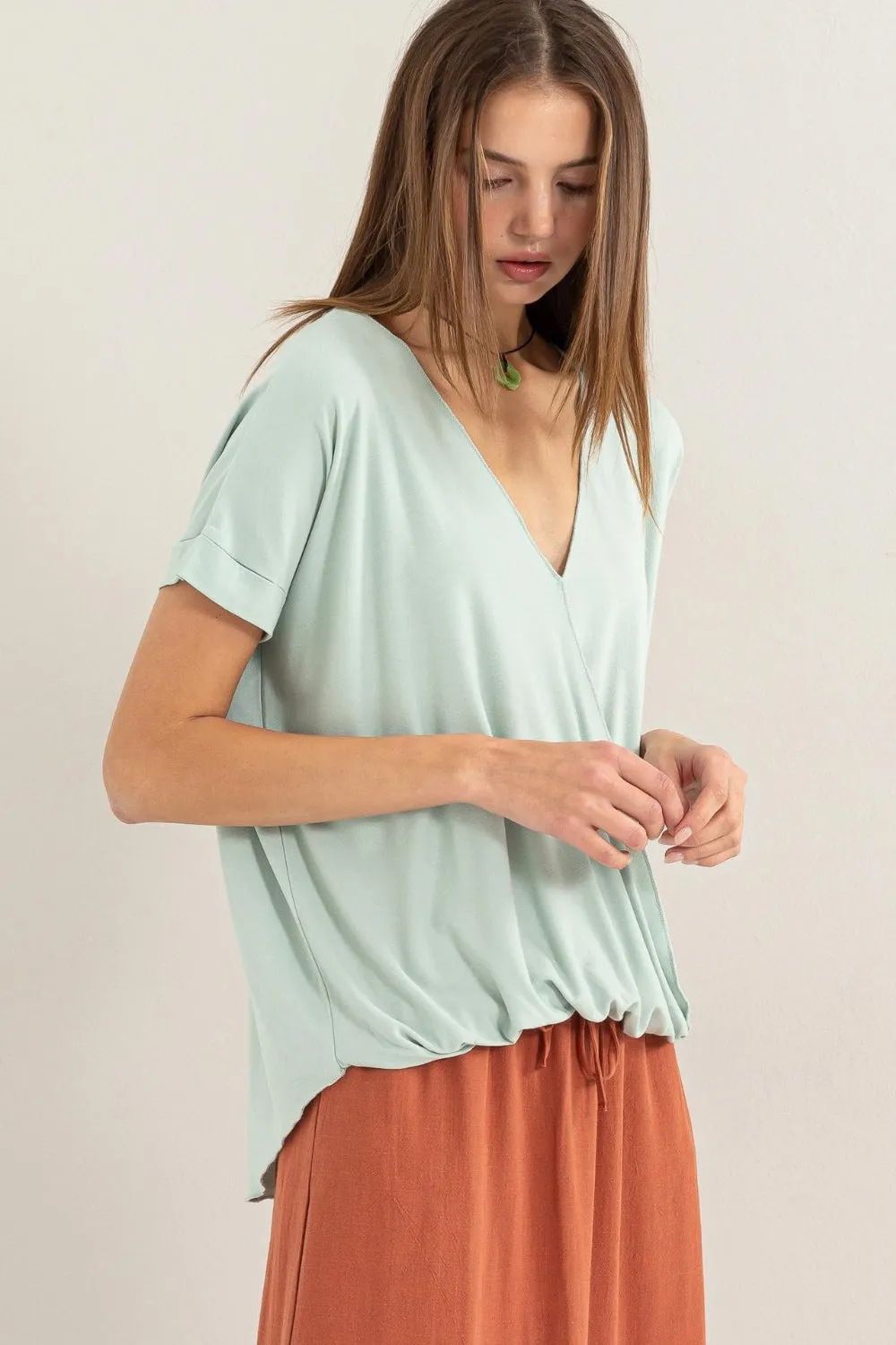 HYFVE Short Sleeve Surplice Top sold by Charming Charlie product image thumbnail 2