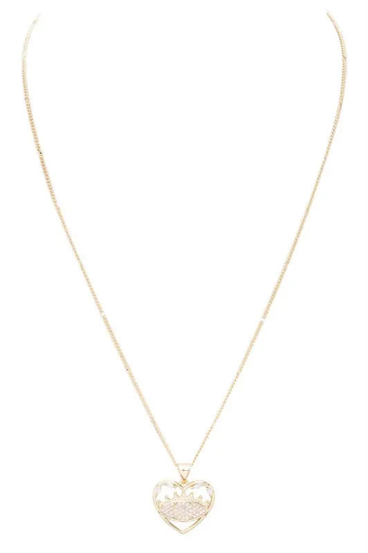 CZ Eye Heat Shape Pendant Necklace sold by Charming Charlie