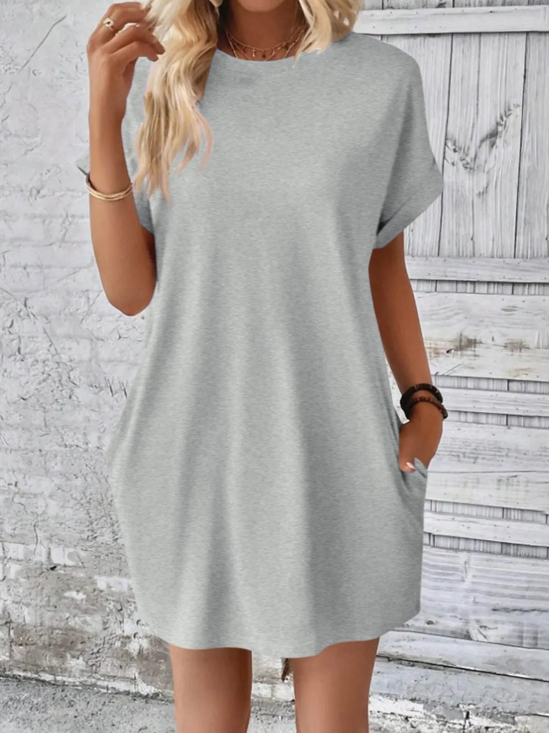 Round Neck Short Sleeve Mini Dress sold by Charming Charlie product image thumbnail 3