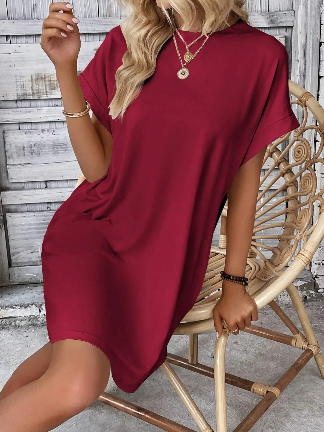 Round Neck Short Sleeve Mini Dress sold by Charming Charlie product image thumbnail 4