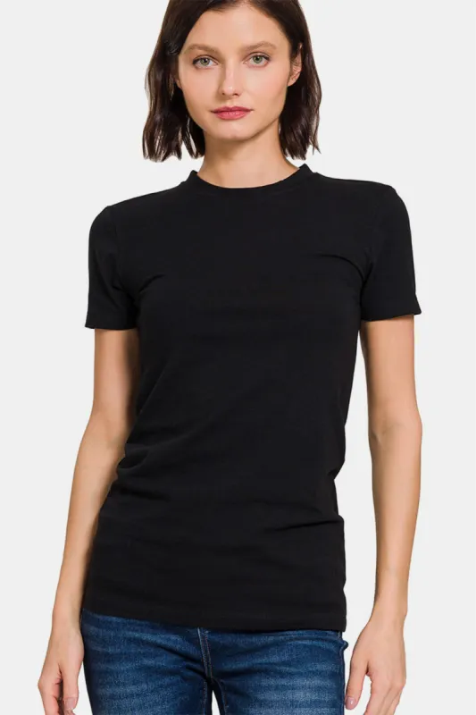 Zenana Crew Neck Short Sleeve T-Shirt sold by Charming Charlie