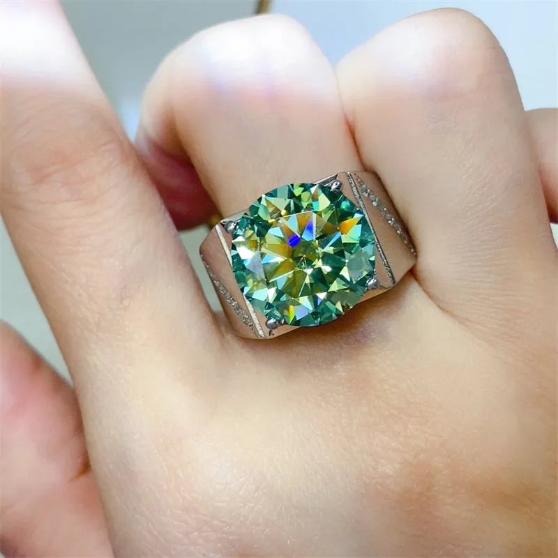 10 Carat Moissanite 925 Sterling Silver Signet Ring sold by Charming Charlie