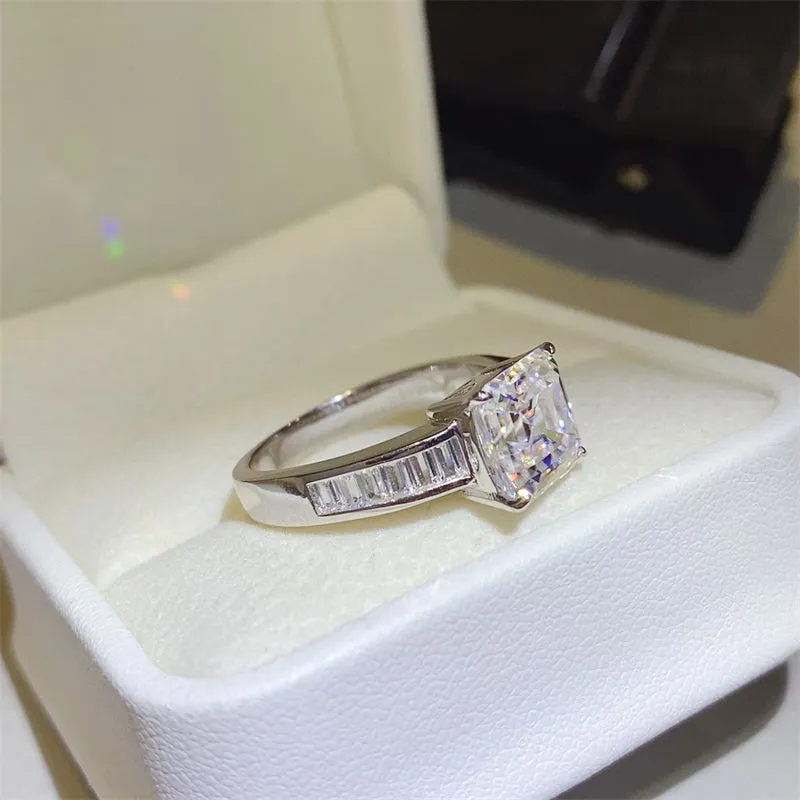 3 Carat Moissanite 925 Sterling Silver Square Shape Ring sold by Charming Charlie product image thumbnail 4