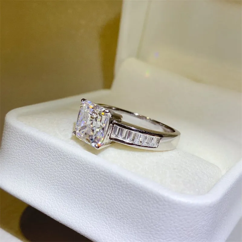 3 Carat Moissanite 925 Sterling Silver Square Shape Ring sold by Charming Charlie product image thumbnail 3