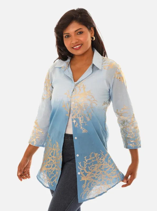 Two-Tone Button Down Shirt For Women sold by Charming Charlie