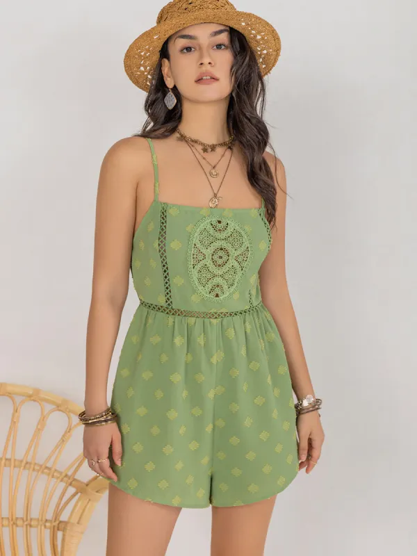 Square Neck Spaghetti Strap Romper sold by Charming Charlie