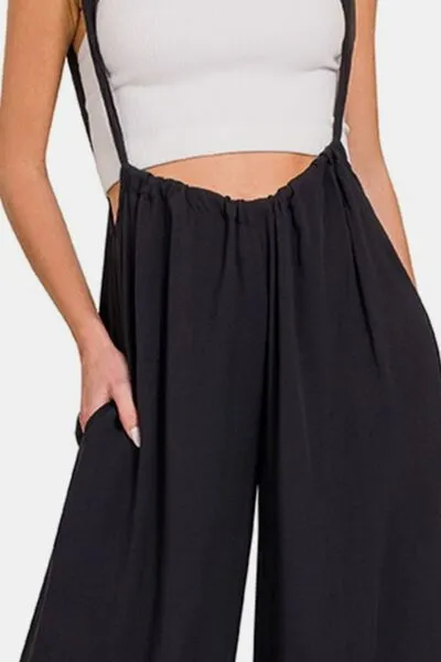 Zenana Tie Back Suspender Jumpsuit with Pockets sold by Charming Charlie product image thumbnail 3