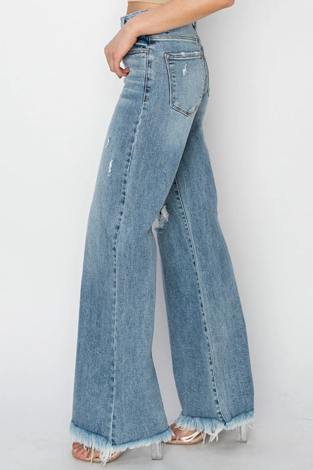 RISEN Mid Rise Button Fly Wide Leg Jeans sold by Charming Charlie product image thumbnail 3