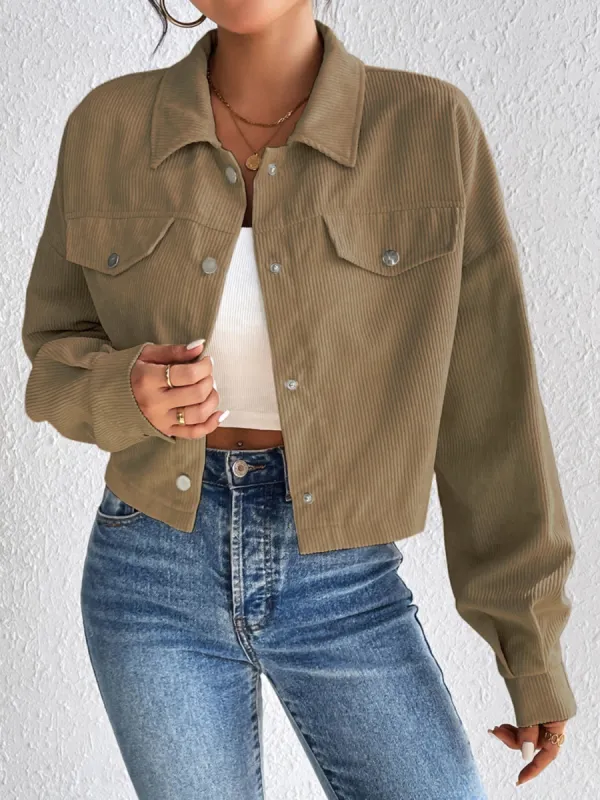 Snap Down Long Sleeve Jacket sold by Charming Charlie