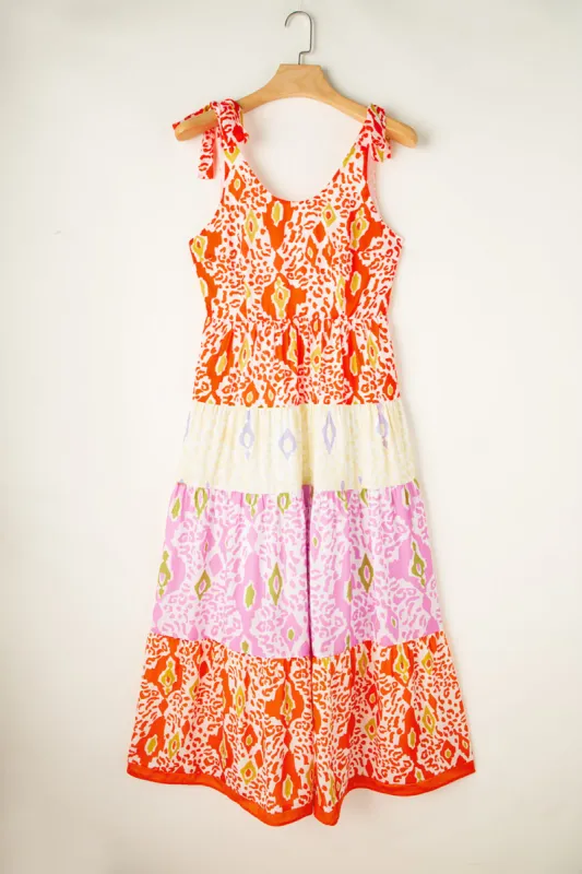 Tied Leopard Scoop Neck Sleeveless Midi Dress sold by Charming Charlie