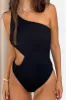 Cutout Single Shoulder One-Piece Swimwear sold by Charming Charlie